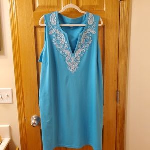 Lands End Embroidered Sleeveless Swim Cover Up
